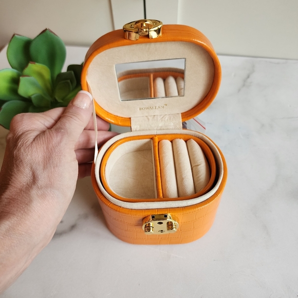 NWT Scottish Brand Rowallan Bonded Leather Travel Jewelry Case Set - Picture 4 of 16